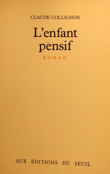 Couverture de « L'Enfant pensif »